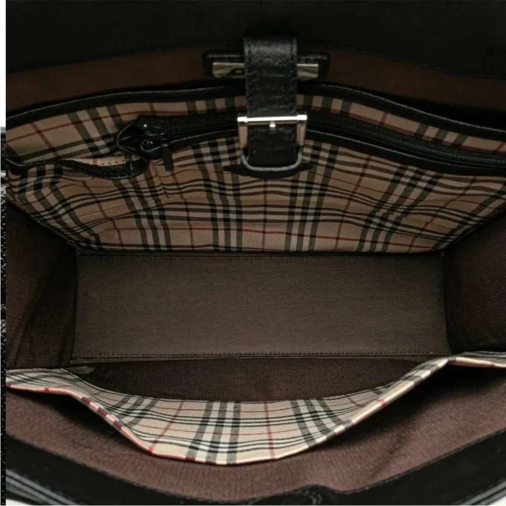 Burberry Black Textured Handbag - Picture 7 of 11